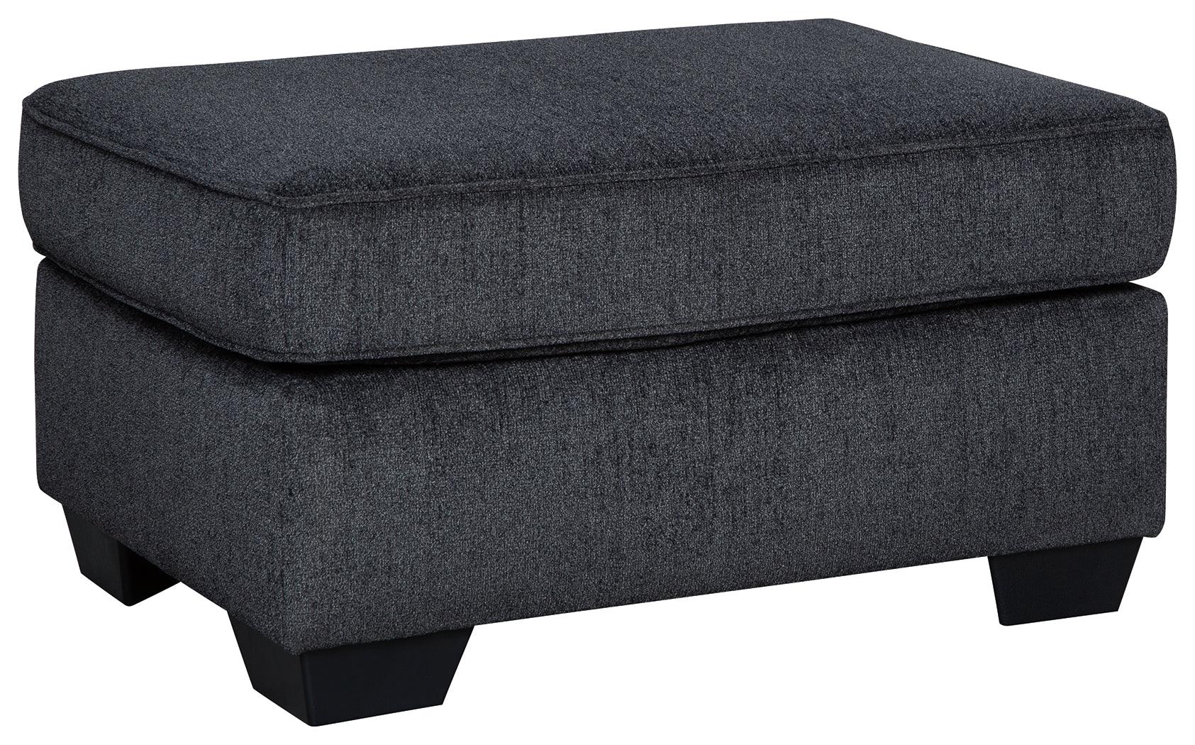 Altari Slate Chenille Ottoman side profile