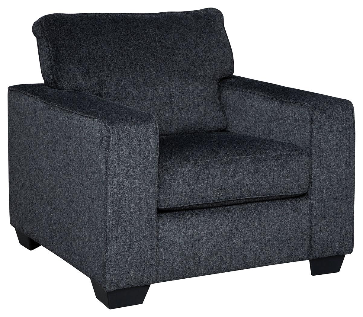 Altari Slate Chenille Chair side profile
