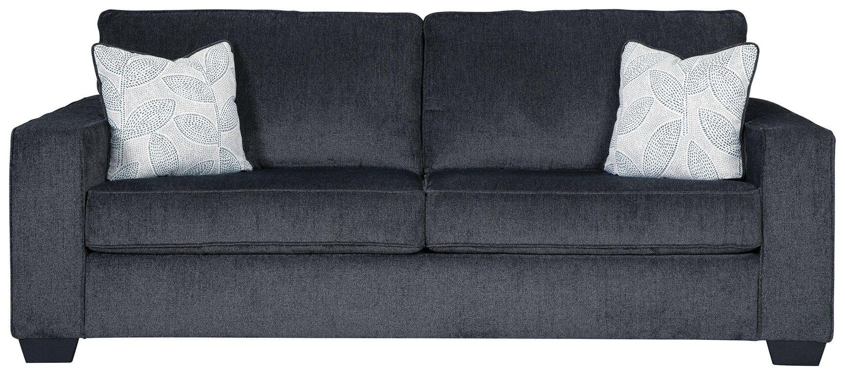 Altari Slate Chenille Sofa side profile showing fabric texture
