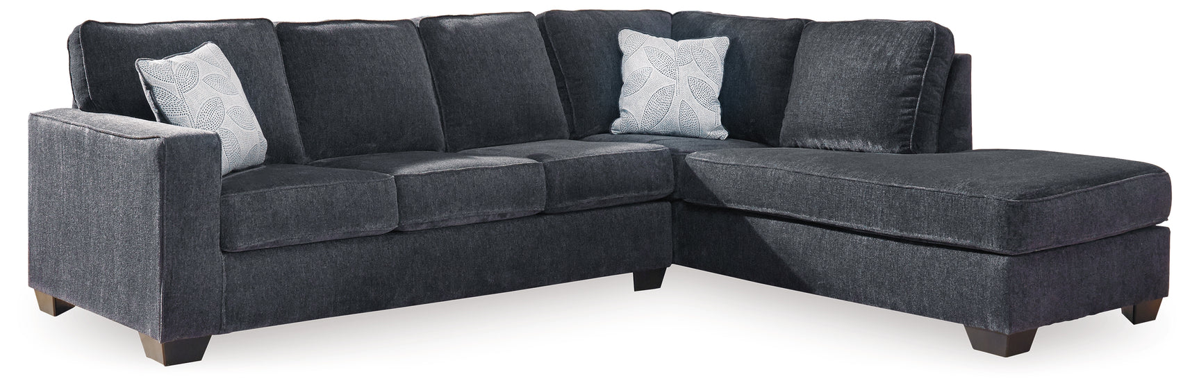 Side perspective of the sectional sofa