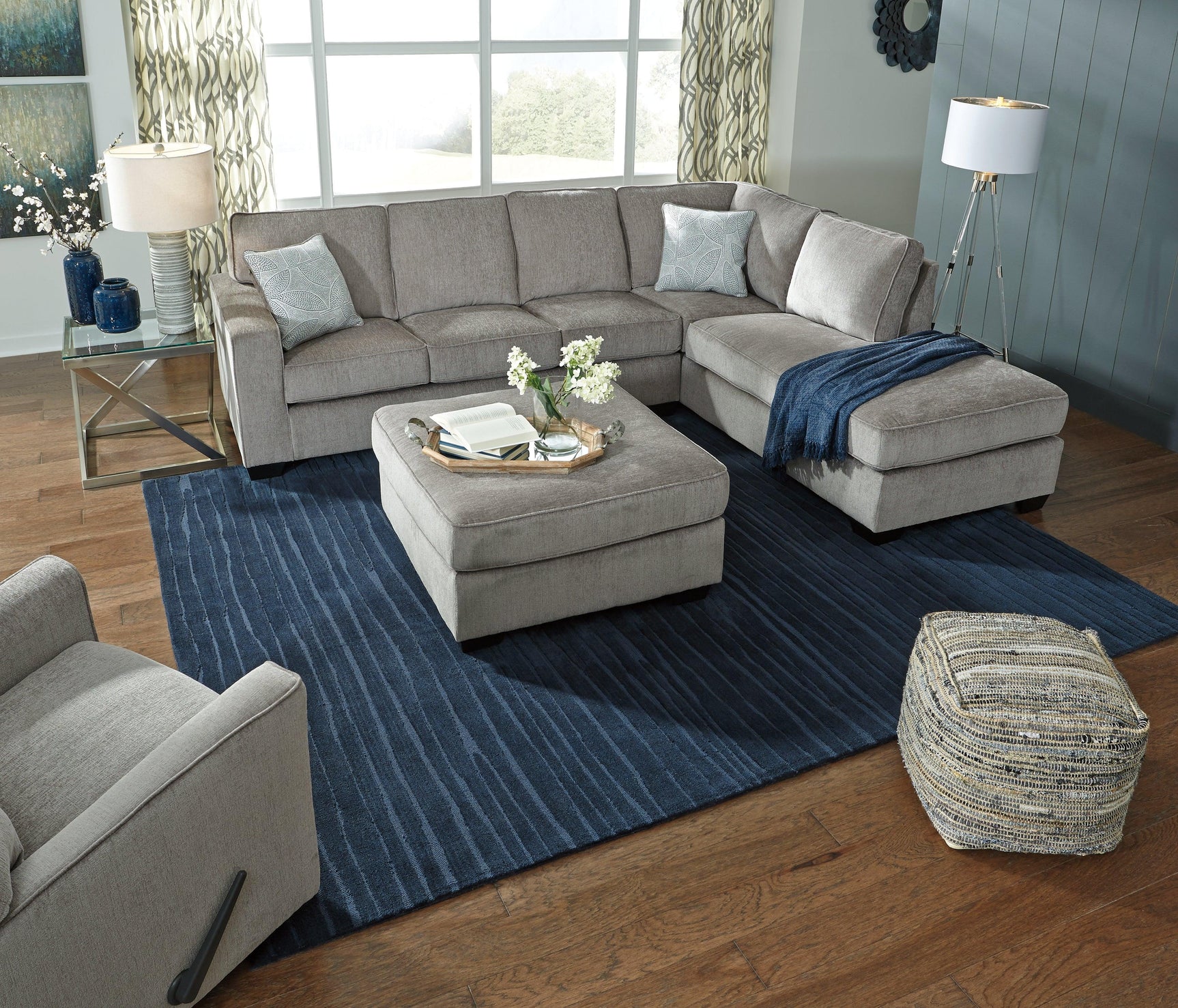 Altari Alloy Chenille Oversized Accent Ottoman mood image horizontal