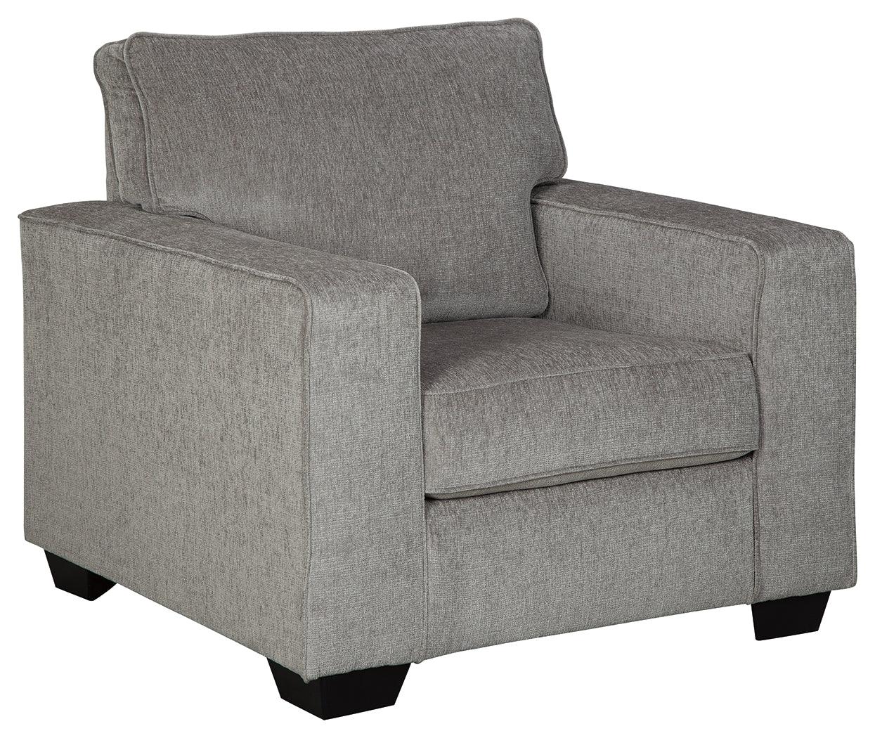 Altari Alloy Chenille Chair angled side view highlighting chenille fabric and clean design