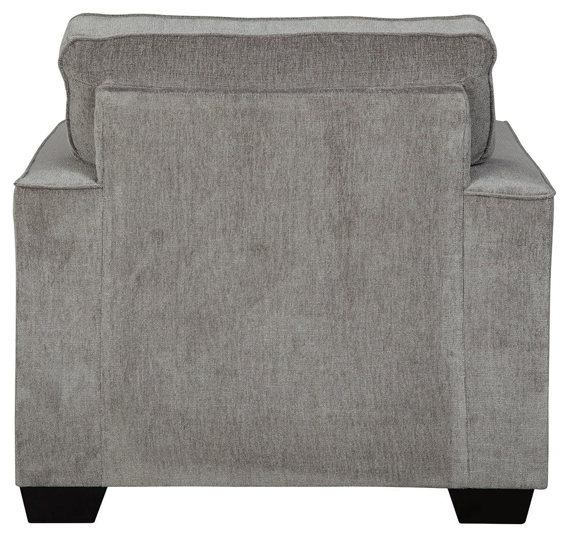 Altari Alloy Chenille Chair rear view showing supportive back and fabric texture