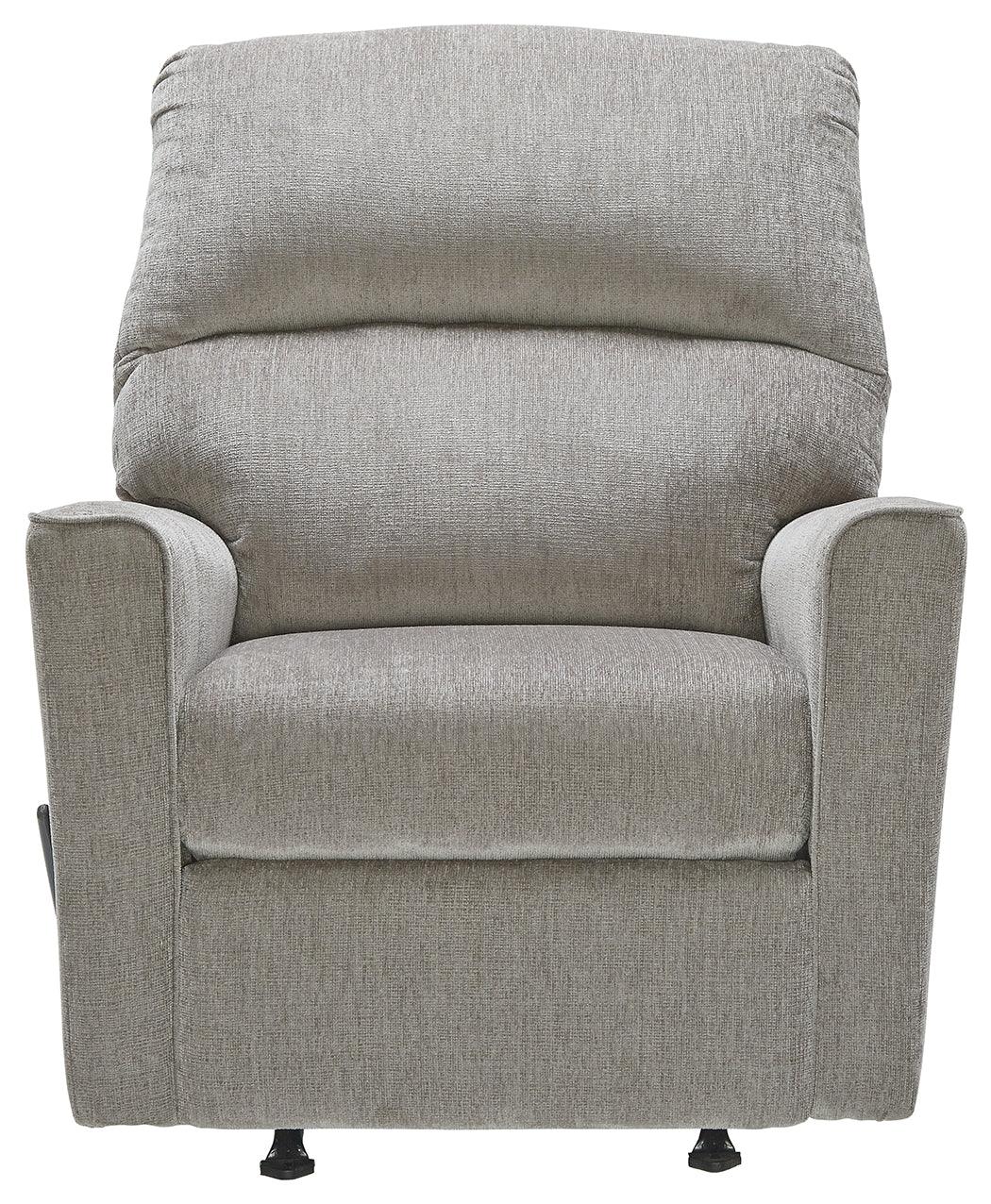 Altari Alloy Chenille Recliner side reclined position