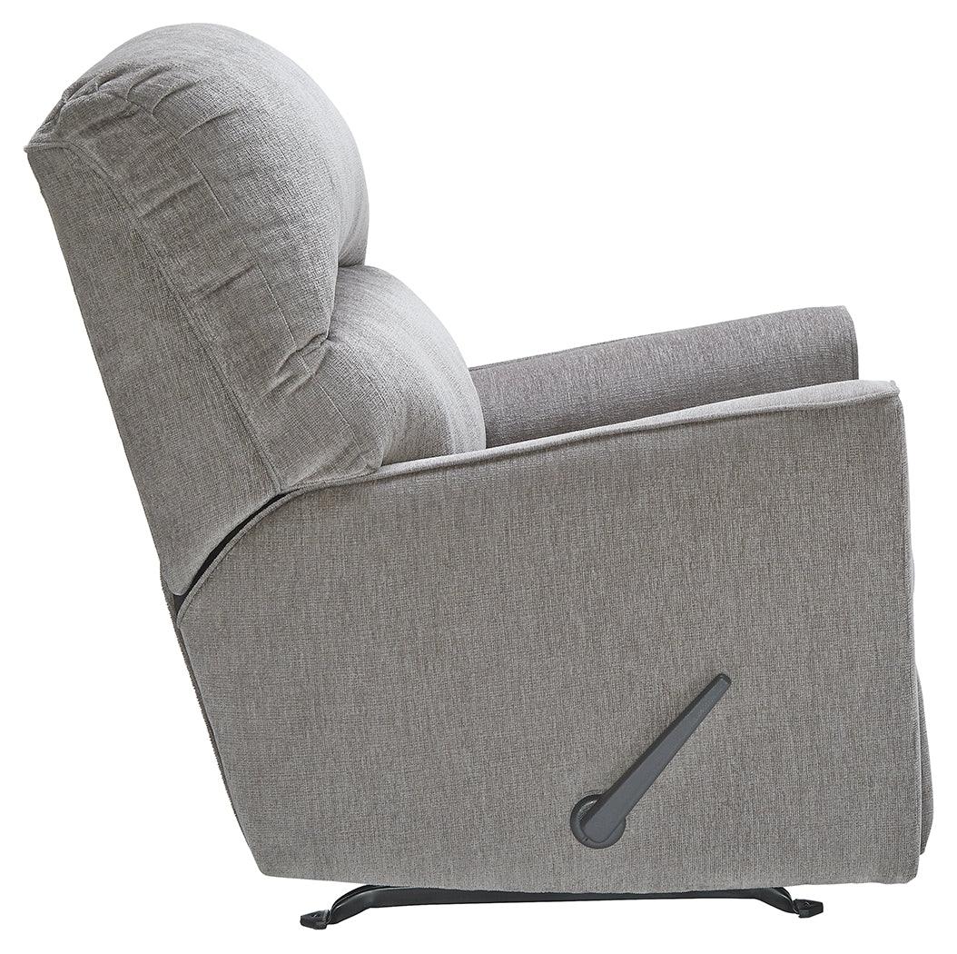 Altari Alloy Chenille Recliner reclining headrest detail