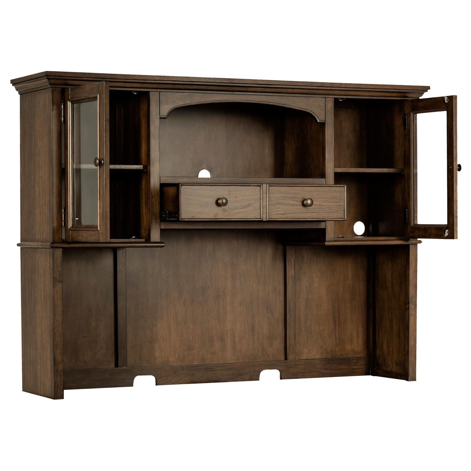 Open view of bottom storage with adjustable shelves in Hartshill Hutch