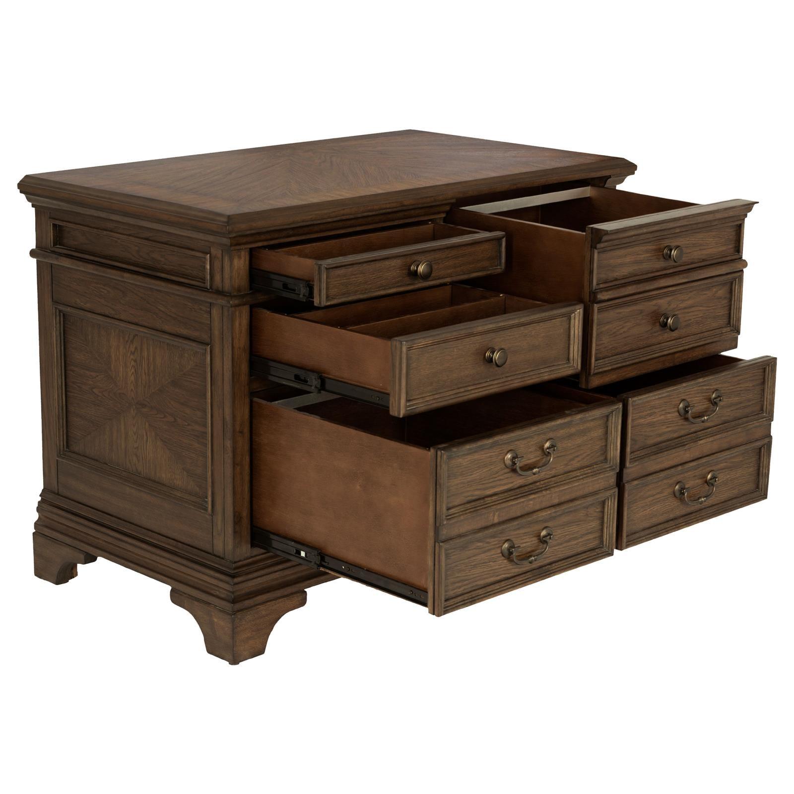 Hartshill Burnished Oak File Cabinet side view