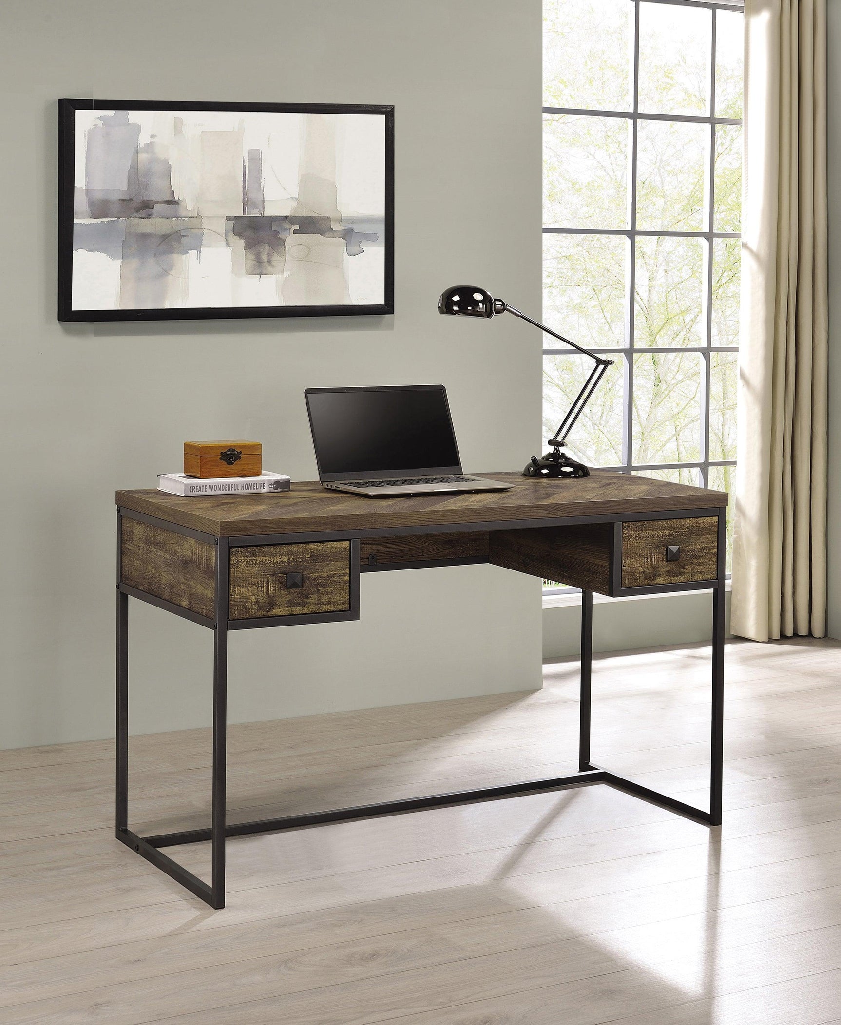 Open cabinet doors revealing adjustable shelves inside
