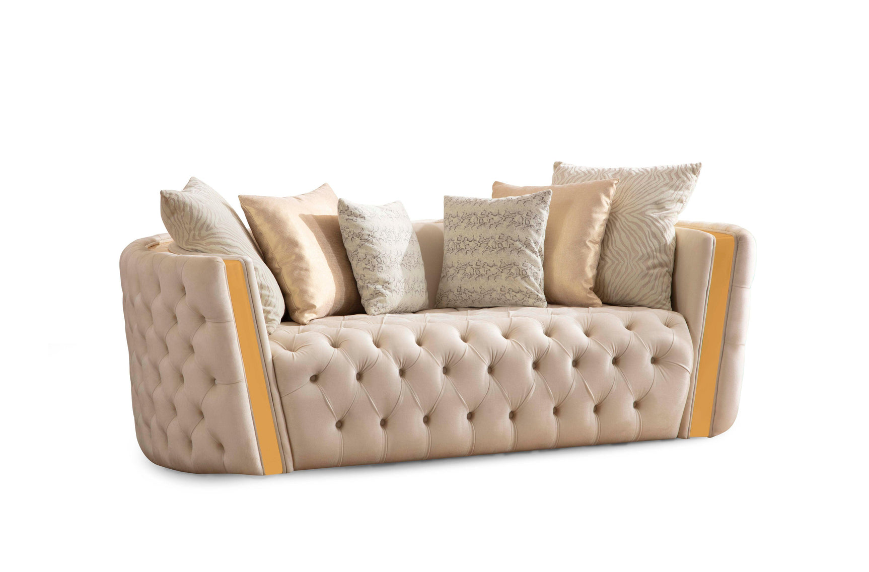 Side view of loveseat showing profile