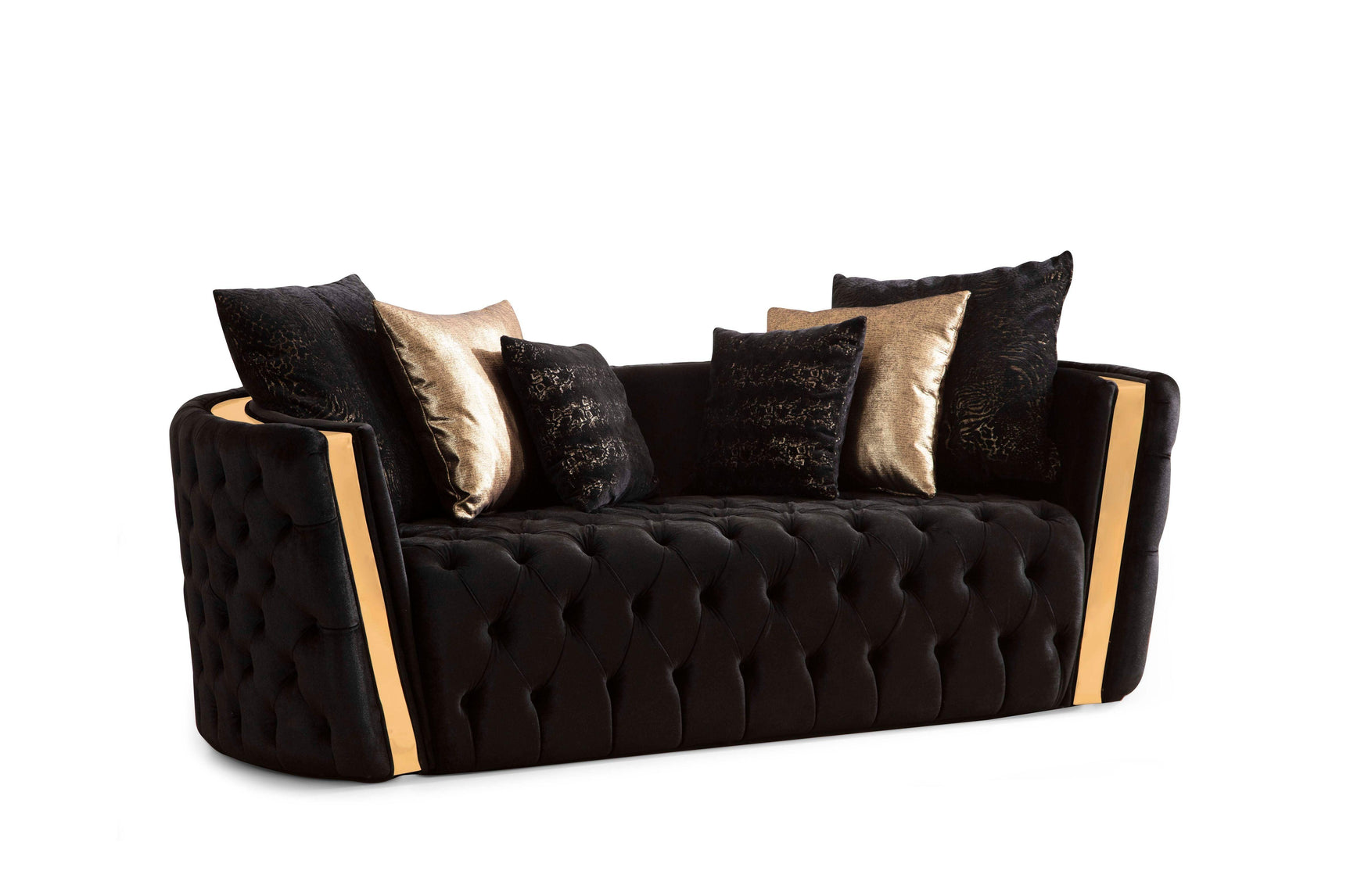Side perspective of seating set