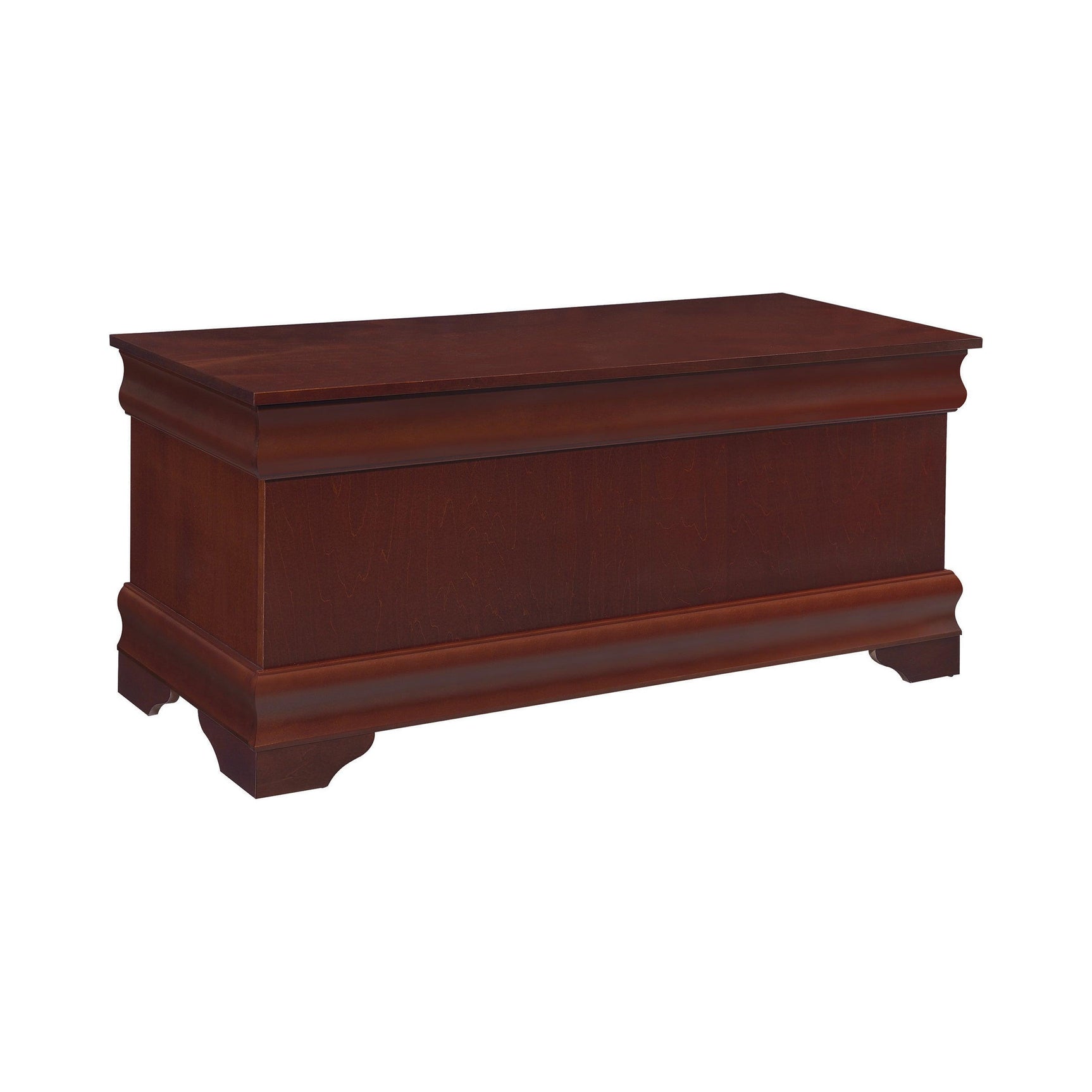 Pablo cedar chest showing carved details on front panel