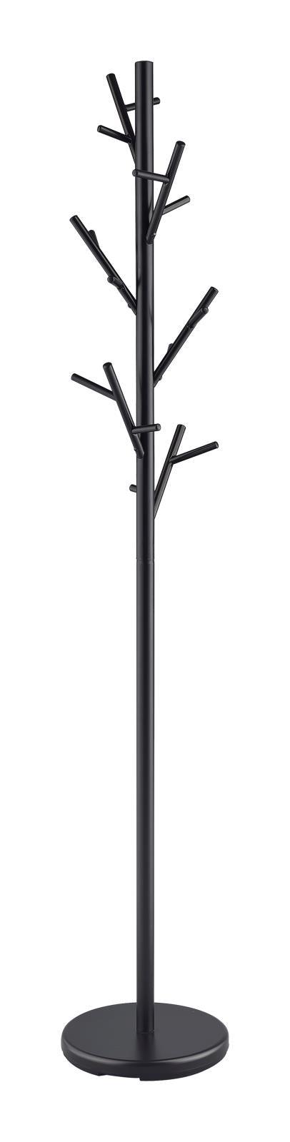 Close-up of black metal hooks on Clover Coat Rack
