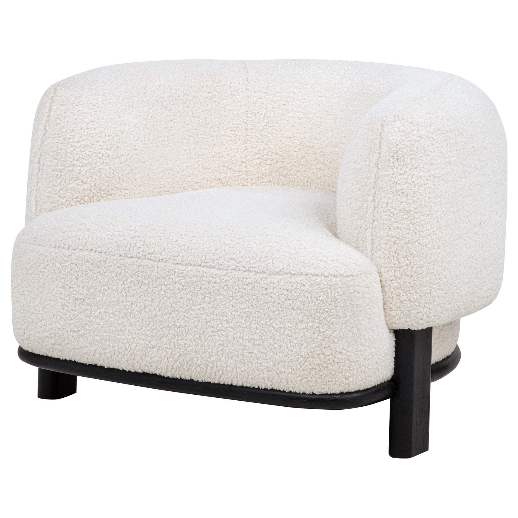 Side profile of Lawler ivory barrel back chair