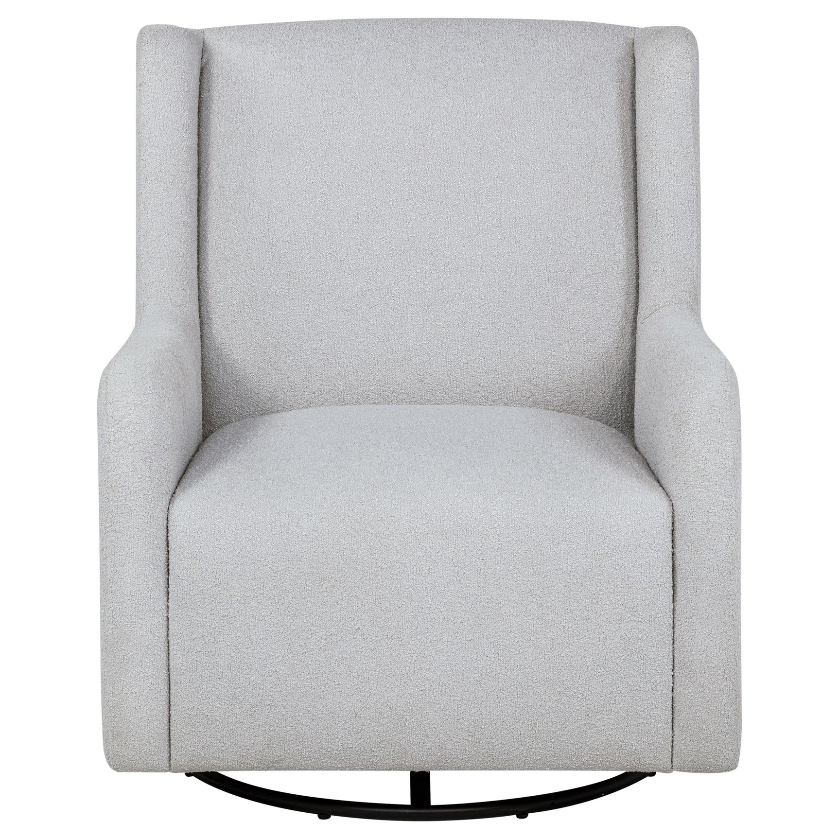 Serra Boucle Upholstered Swivel Glider Recliner Dove Grey back angle