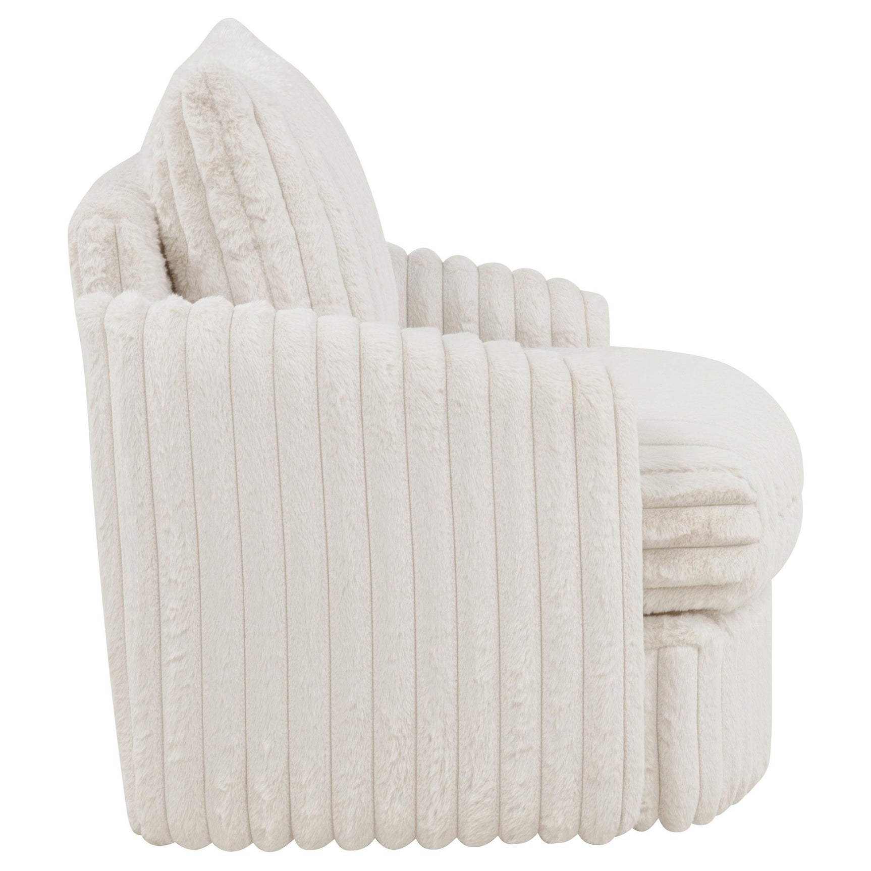 Back view of ivory accent chair