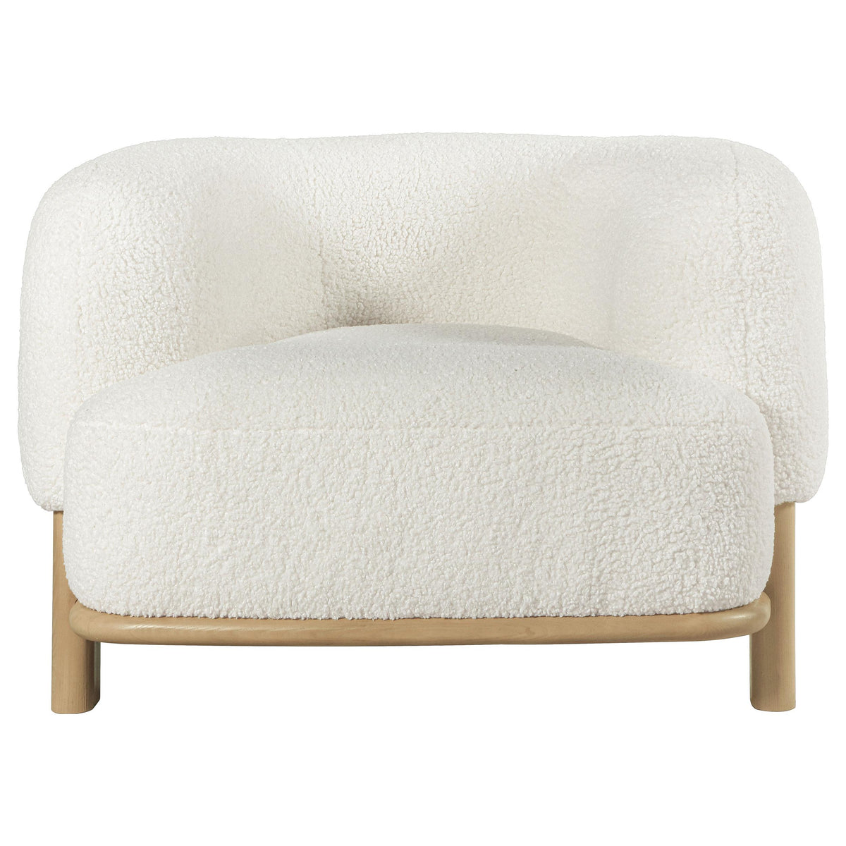 Back view of Lawler Ivory Upholstered Barrel Back Accent Chair