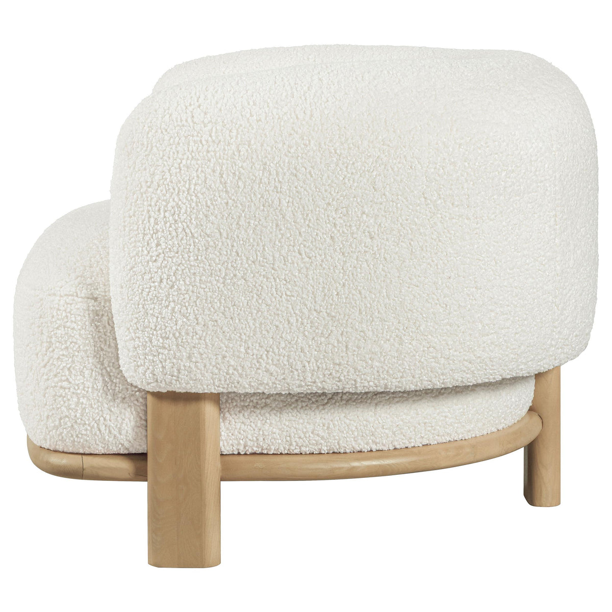 Oak legs detail on Lawler Ivory Accent Chair