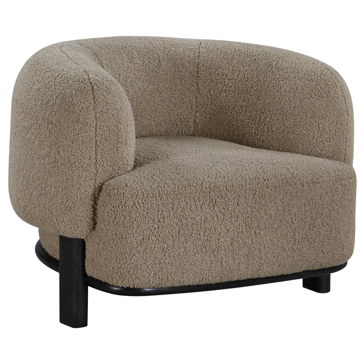 Lawler Accent Chair side angle showing oak legs
