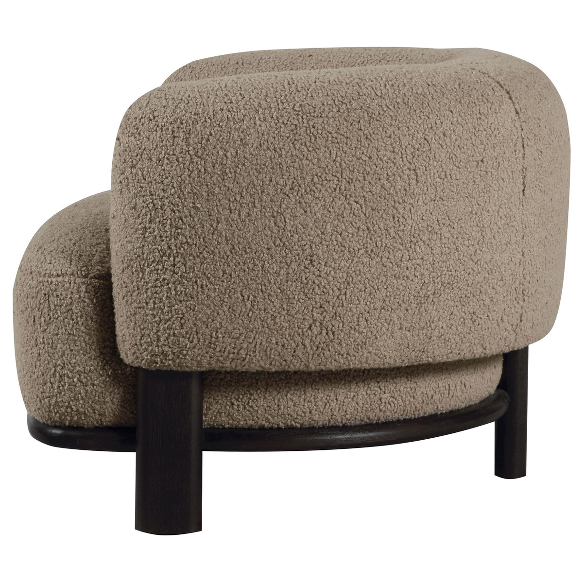 Side profile of the accent chair