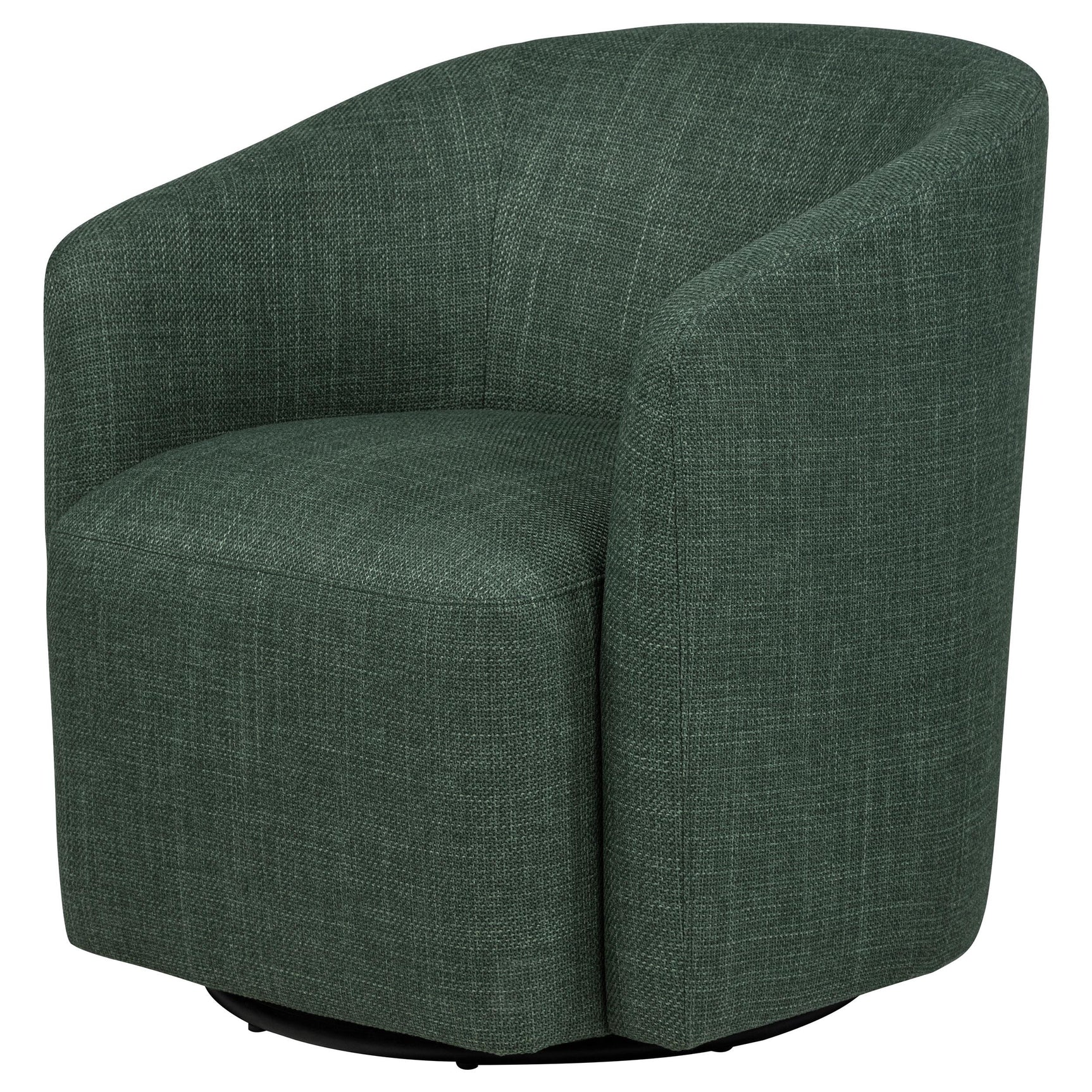 Close-up of green fabric upholstery on Mossbrook chair