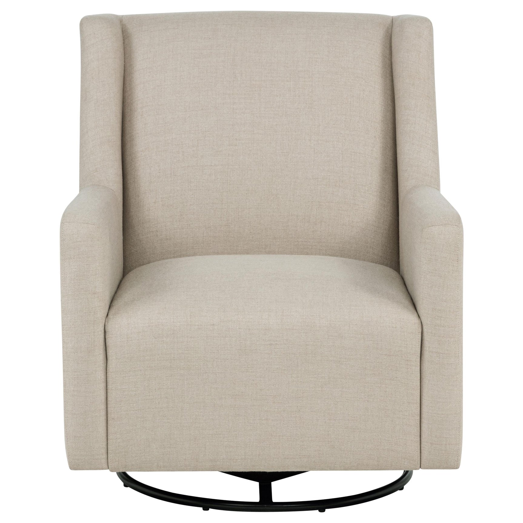 Close-up of latte fabric texture on Sorrel swivel glider chair