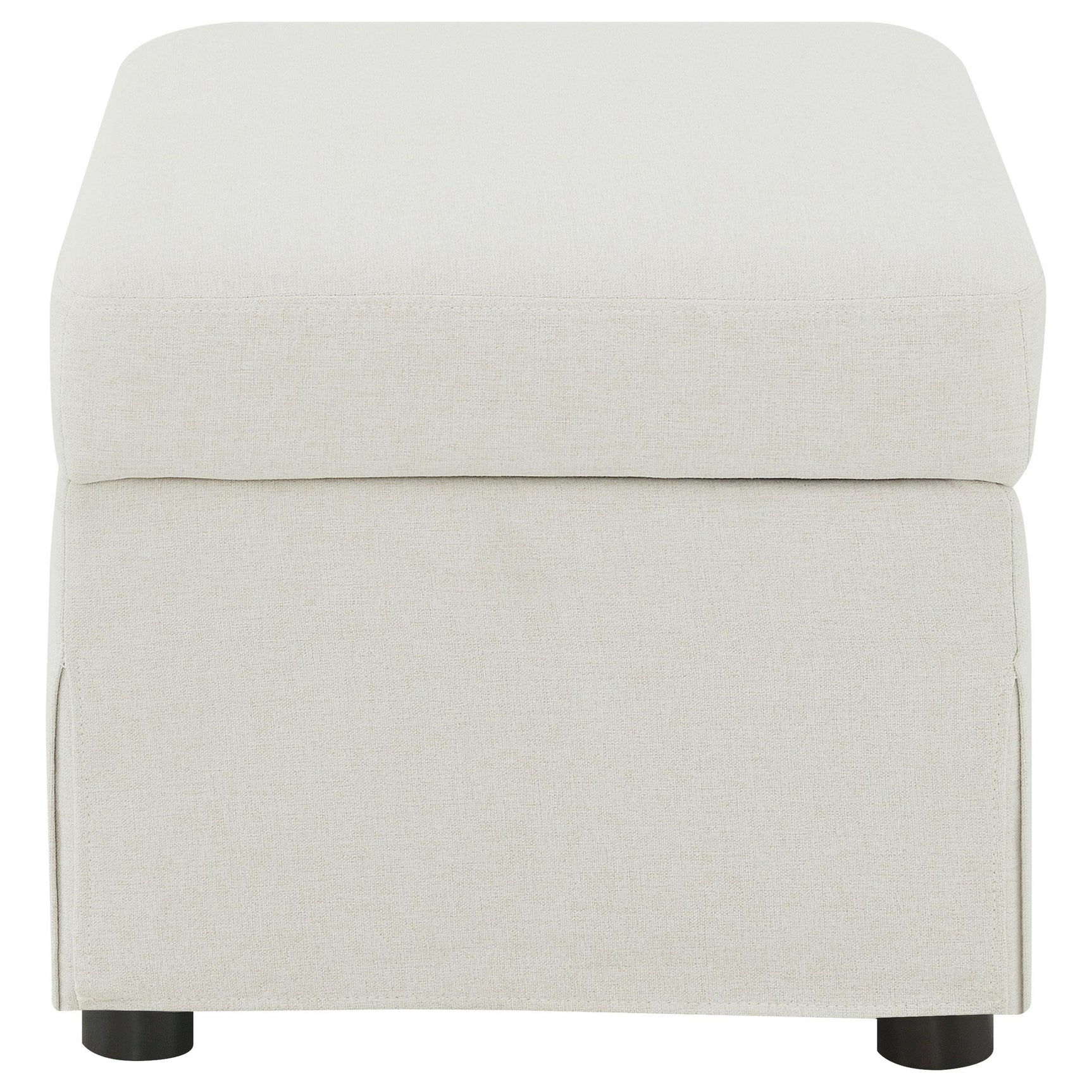 Winter storage ottoman open showing interior space