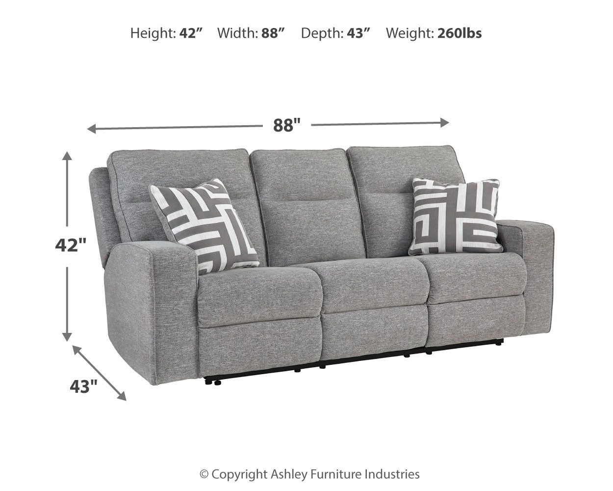 Biscoe sofa dimension chart image