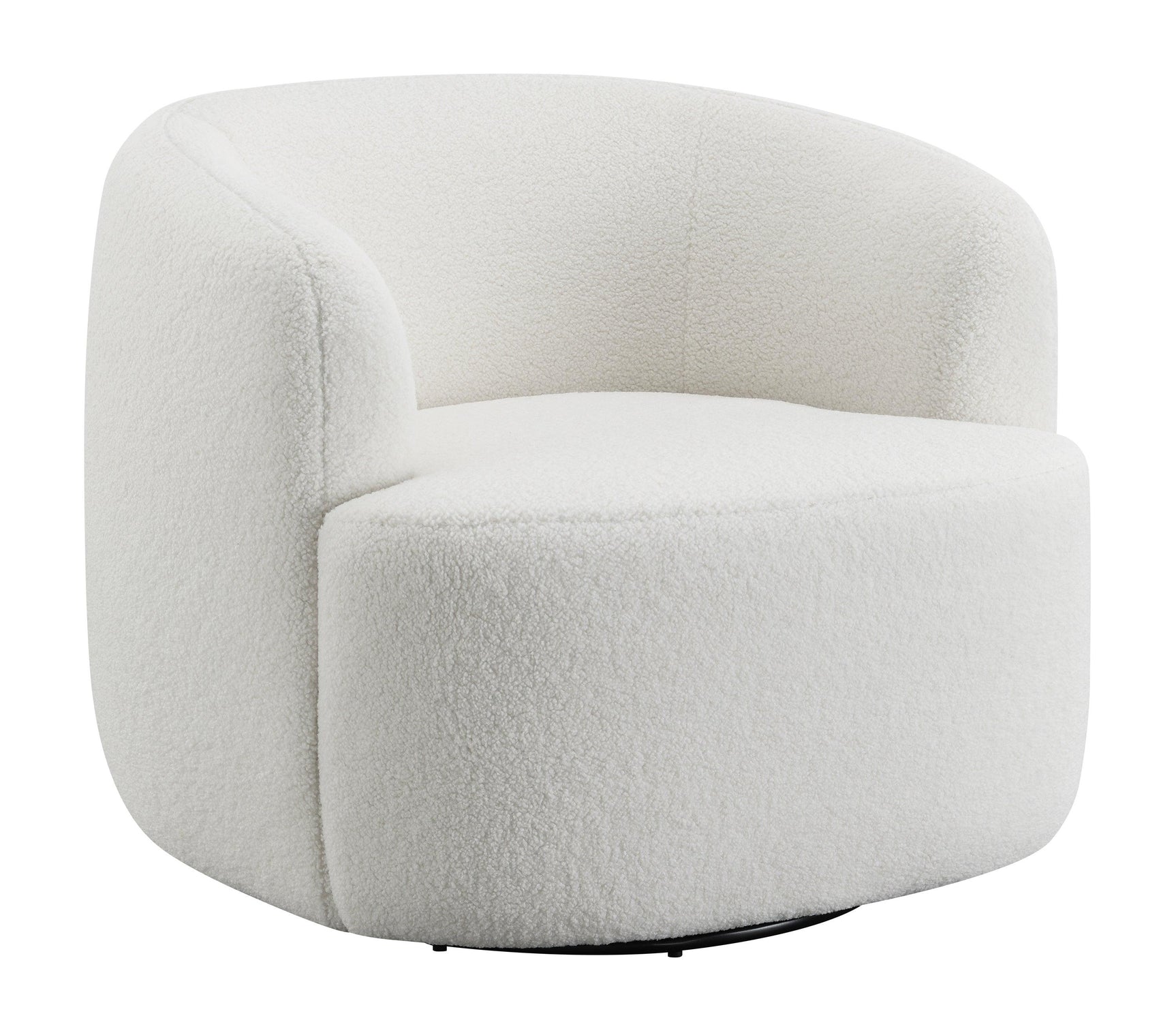 Hudson Upholstered Swivel Chair Natural side view