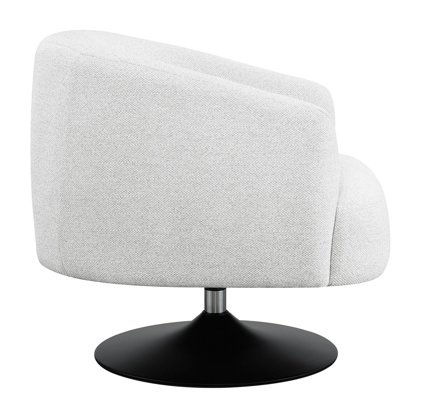 Dave Beige Upholstered Swivel Accent Chair side view
