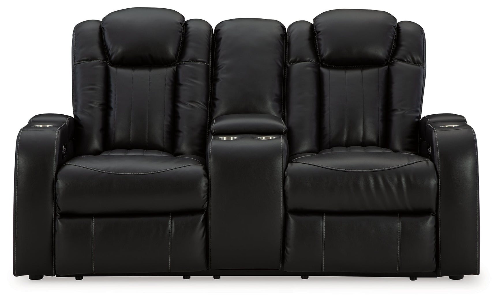 Close-up of adjustable headrest on loveseat