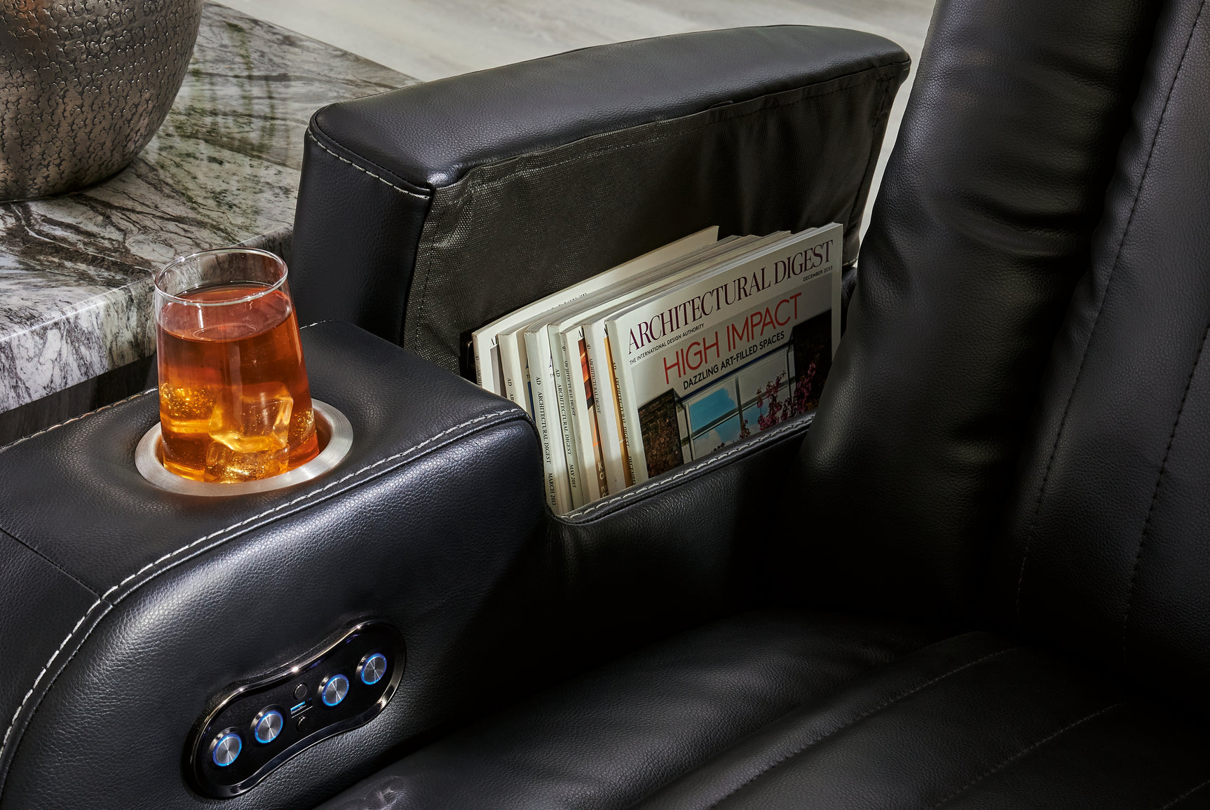 Caveman Midnight Den Sofa, Loveseat and Recliner