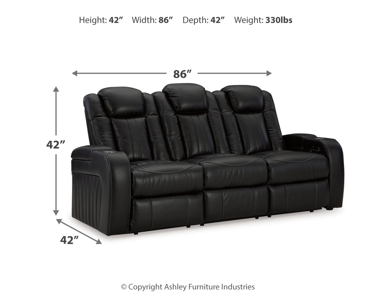 Caveman Midnight Den Sofa, Loveseat and Recliner