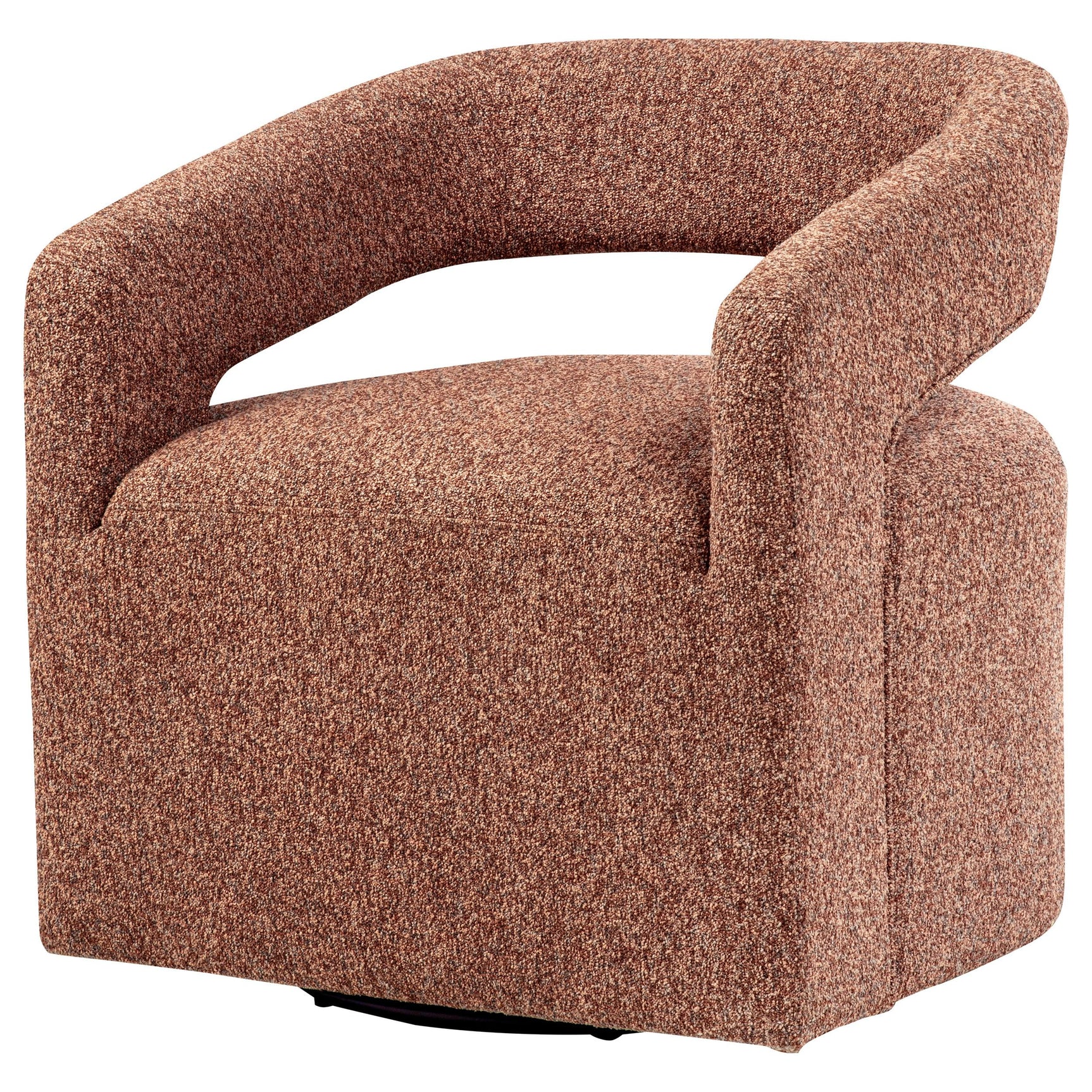 Westhill Boucle Upholstered Swivel Accent Chair Berry - close up of fabric texture