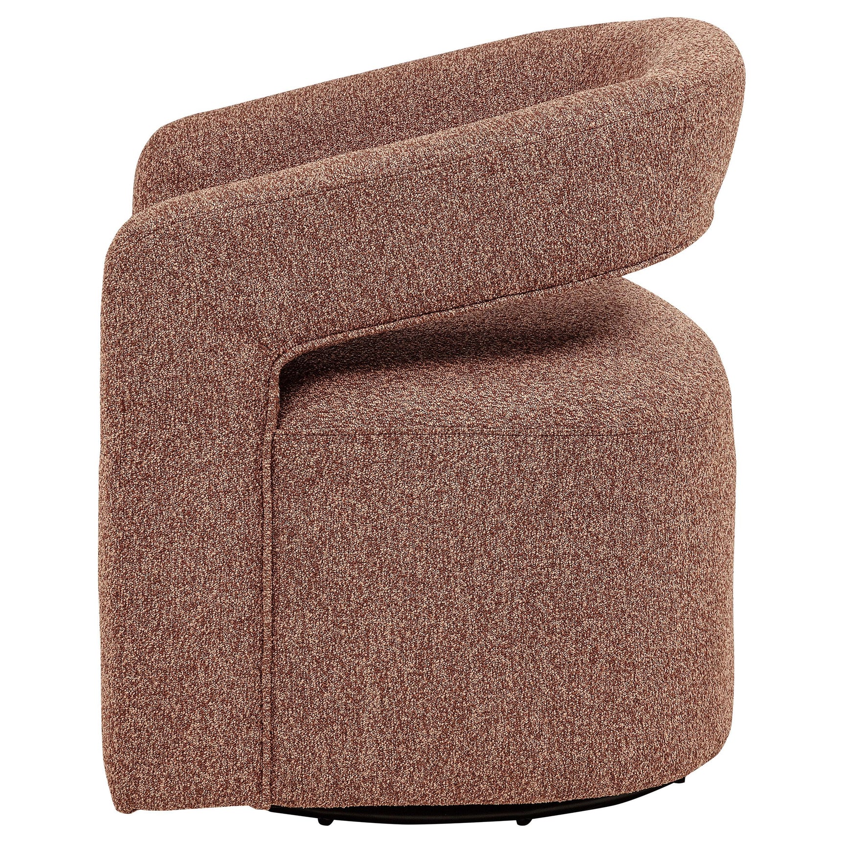 Westhill Boucle Upholstered Swivel Accent Chair Berry - showing swivel base
