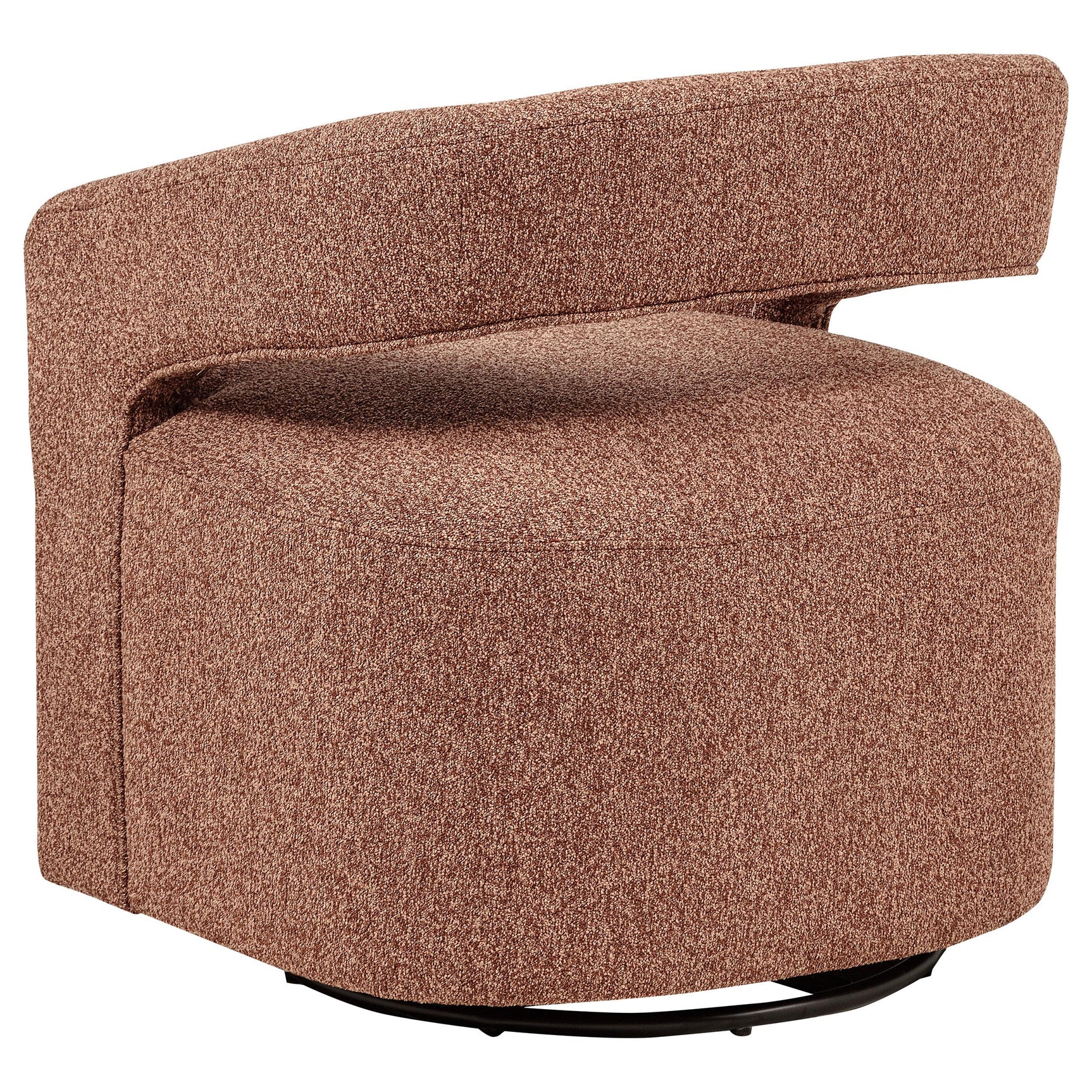 Westhill Boucle Upholstered Swivel Accent Chair Berry - seating cushion detail