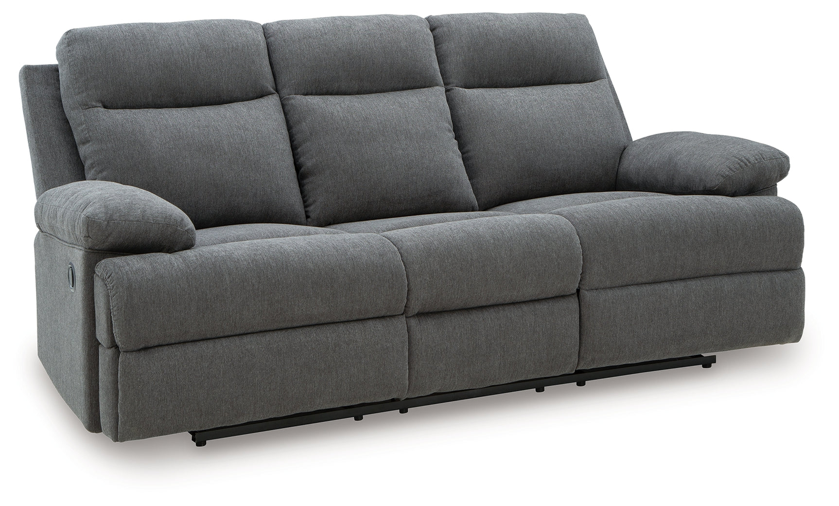 Side-Swipe reclining sofa side view with reclined seats