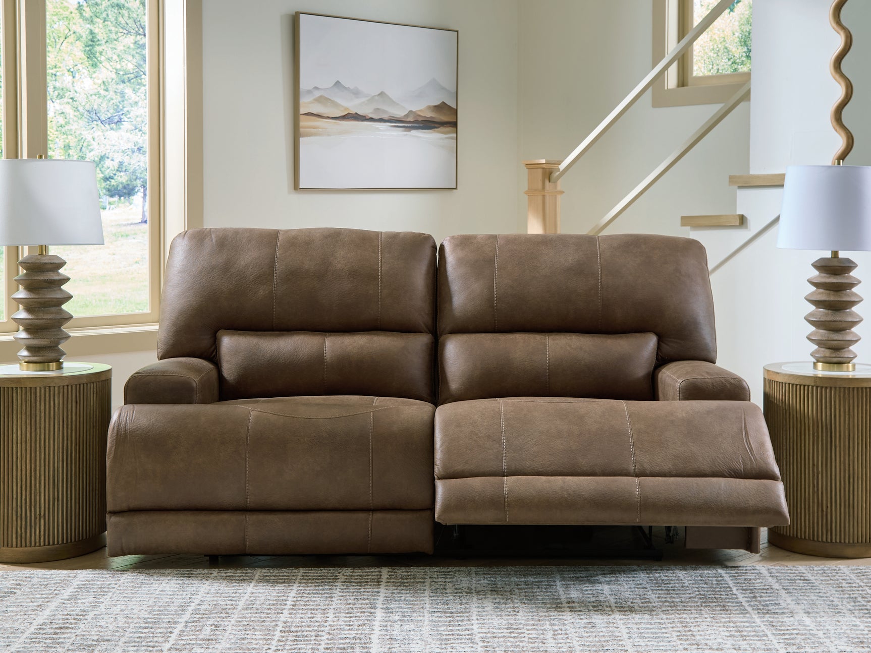 Sofa fully reclined showing length