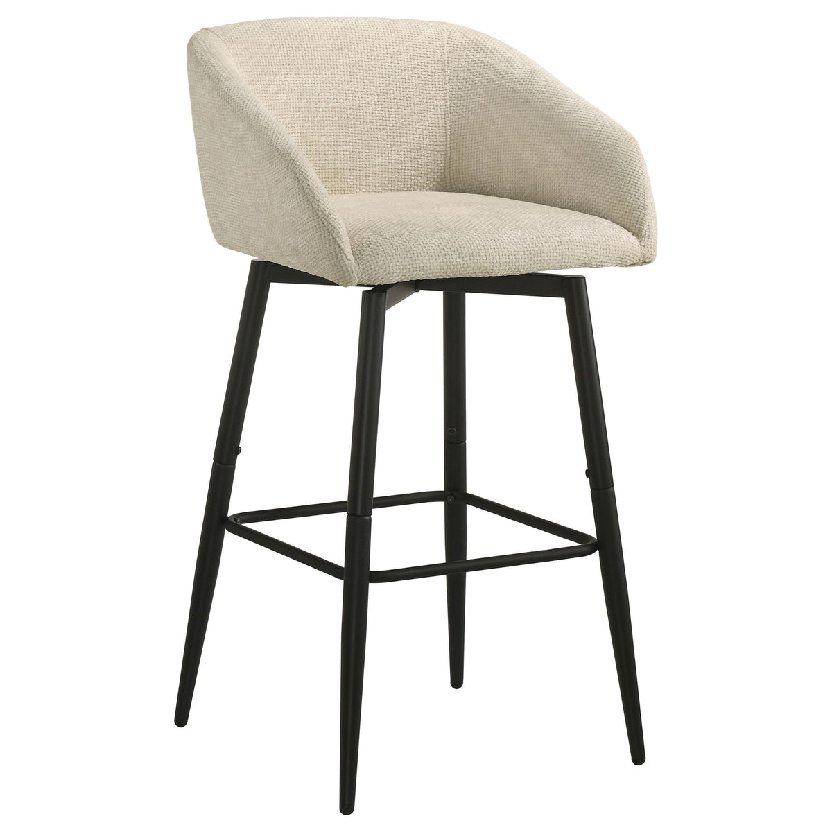 Rainer Fabric Upholstered Swivel Bar Chair Cream Set of 2 — product image 2