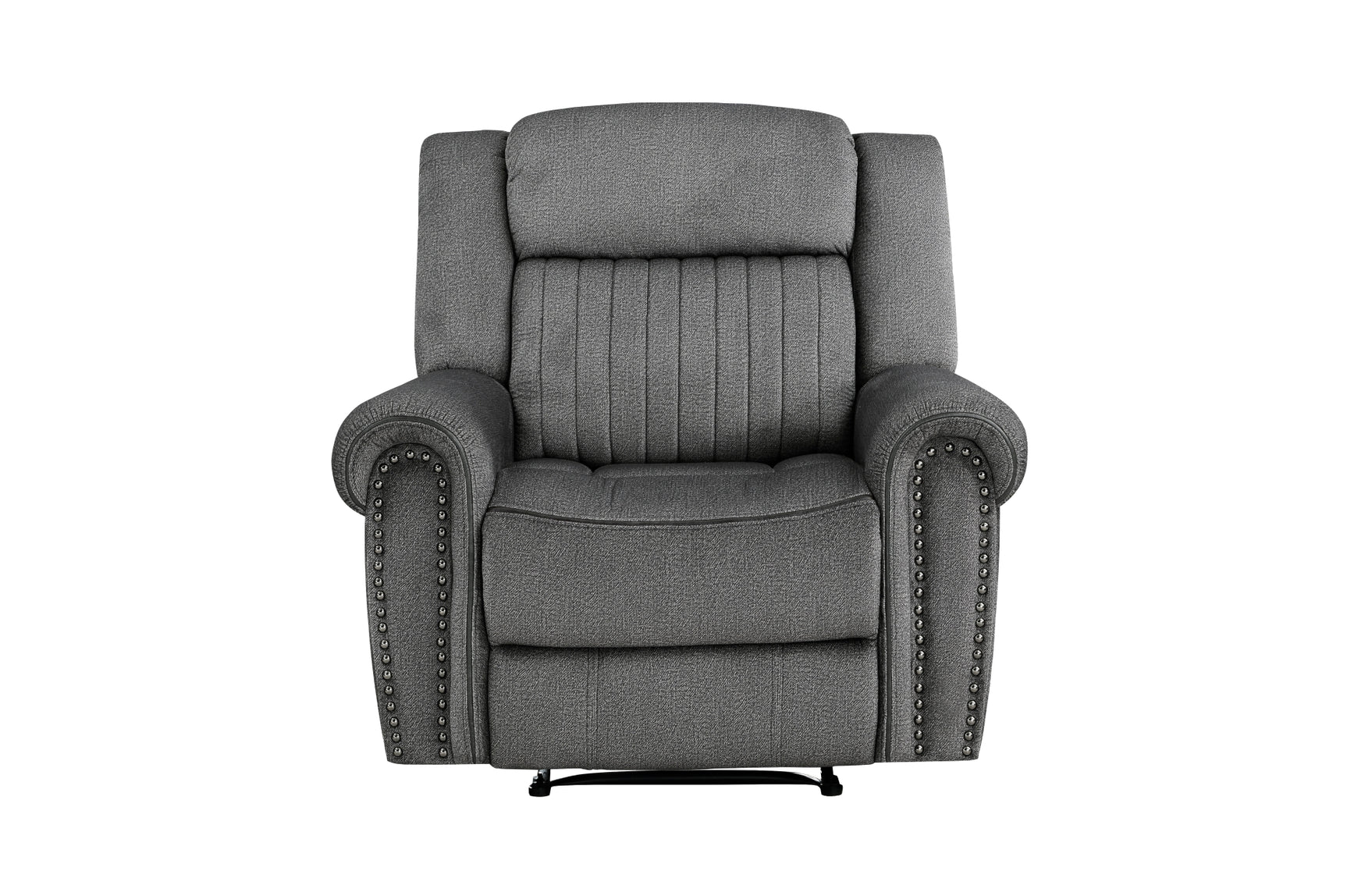 Brennen charcoal reclining sofa set frontal view