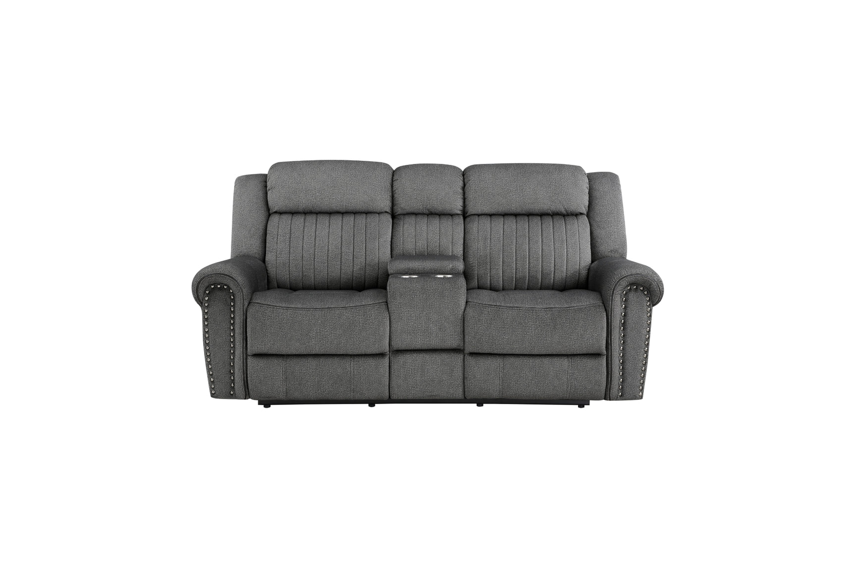 Reclined position of sofa showing power control