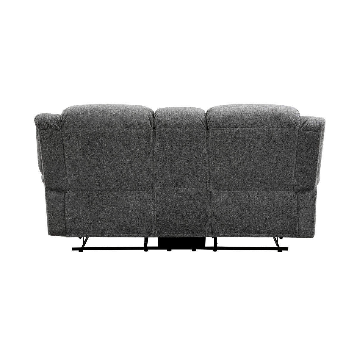 Back view of Brennen charcoal reclining loveseat