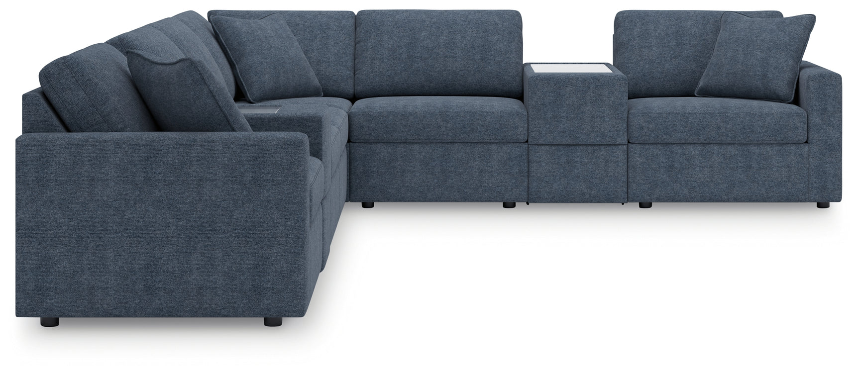 Frontal view of Modmax Ink Performance sectional sofa