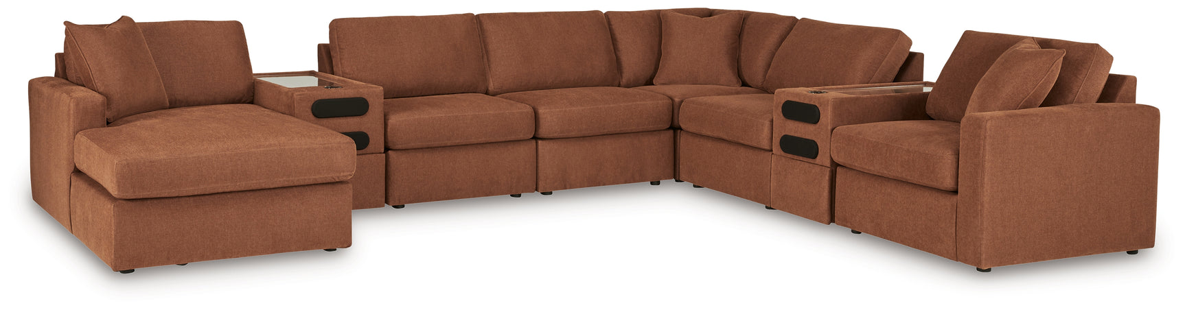 side view of Modmax Spice Nuvella® 8-Piece Sectional with Audio System and Chaise sectional sofa