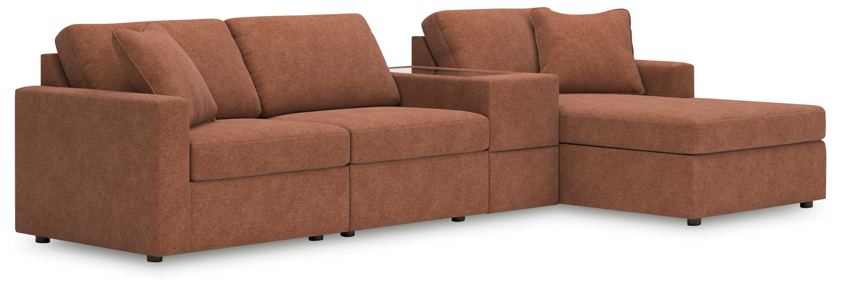 Detail of sectional armrest and stitching