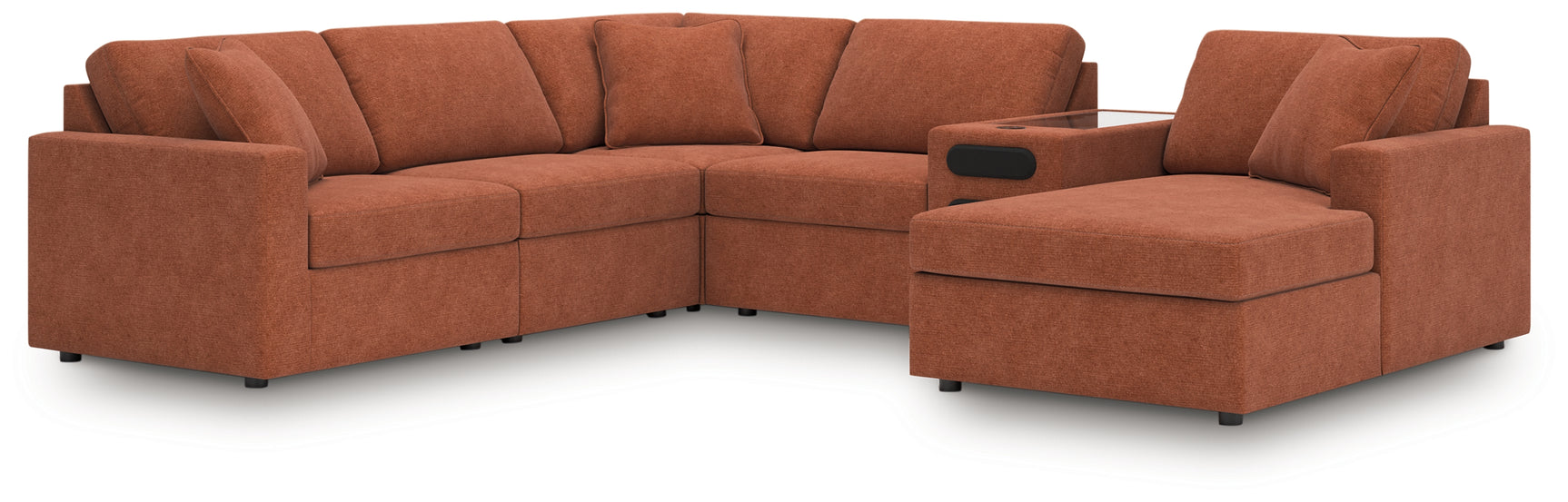 Side view of Modmax Spice sectional sofa with chaise