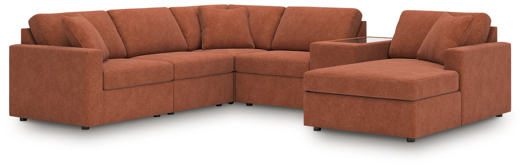 Side view of sectional sofa corner