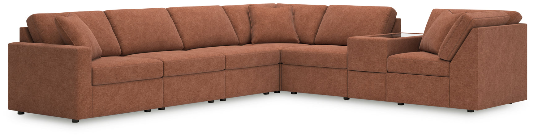 Another room view of Modmax Spice Nuvella 7-Piece sectional sofa
