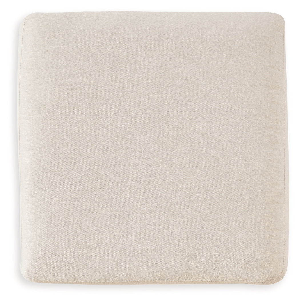 Close-up of light oyster Nuvella® fabric upholstery