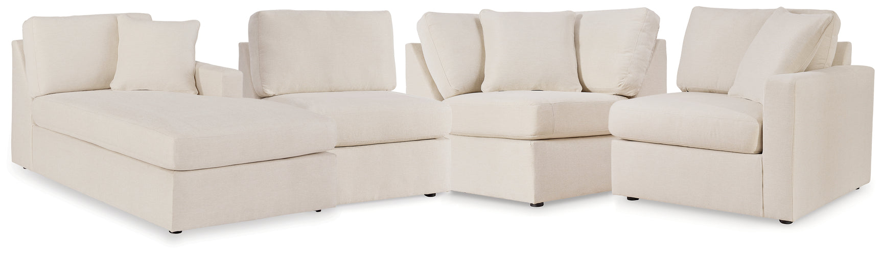 Modmax Oyster 4-Piece Sectional Sofa with Chaise in oyster fabric, front view