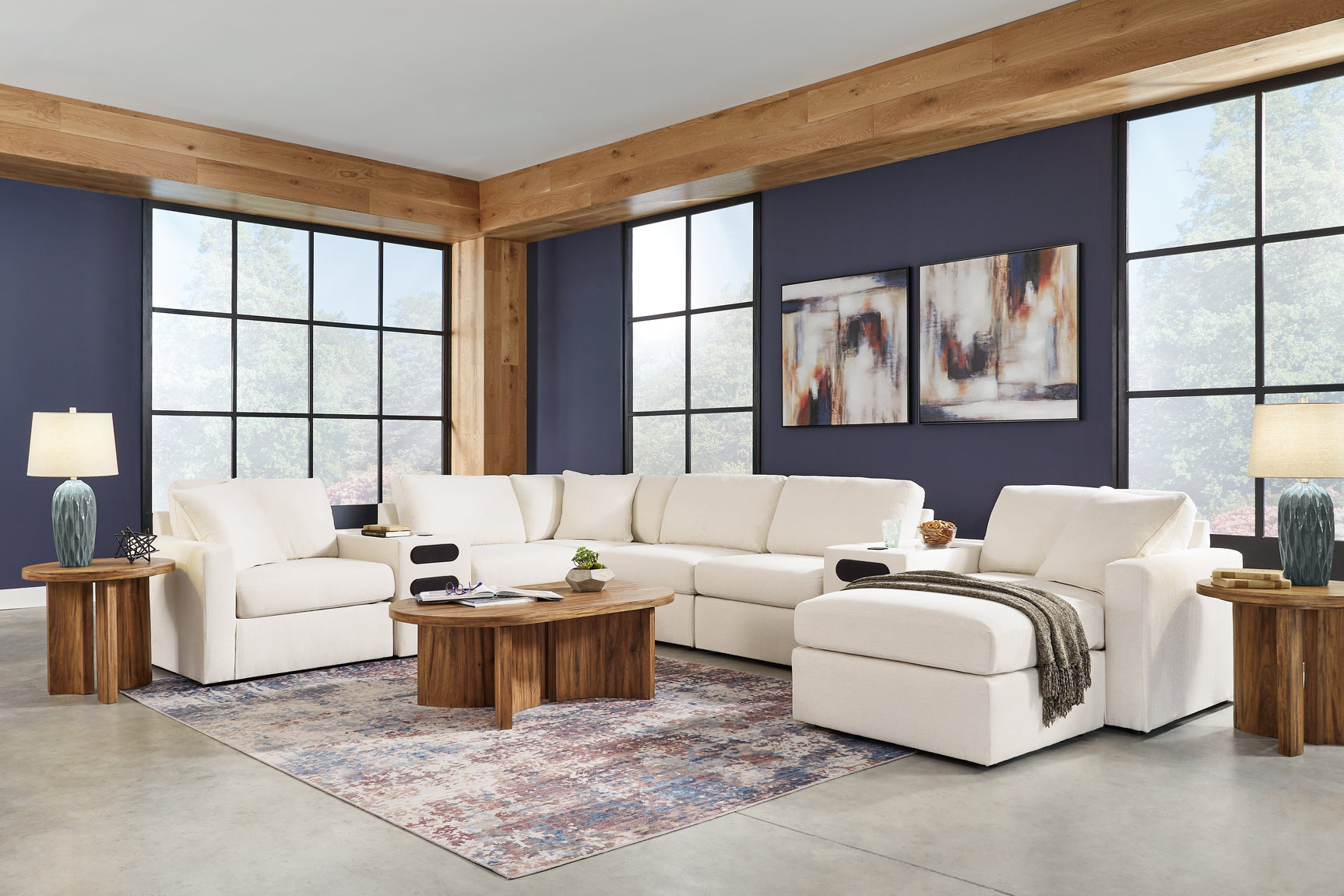 Modmax Oyster 4-Piece Sectional Sofa with Ottoman front angle view